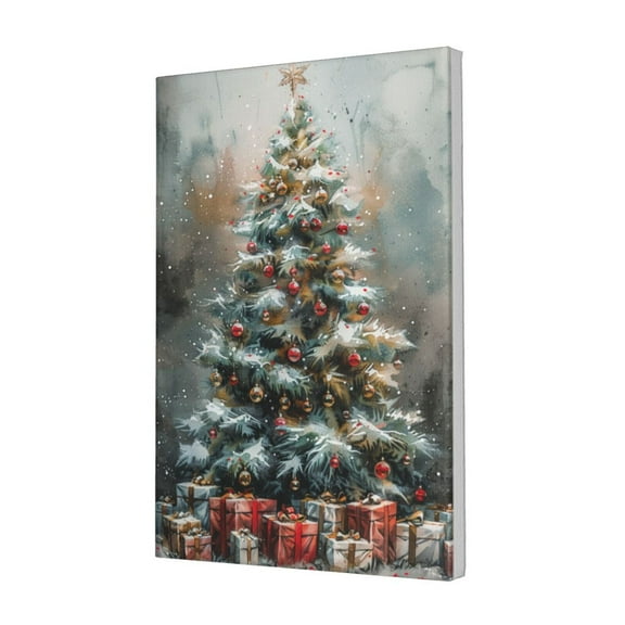 12x18 inch Christmas Gifts Tree Home Decorative Paintings For Wall,Man Cave,Cafes,Bedroom Decoration Wall Art Prints,Gift For Christmas Lovers,Modern Style Christmas Tree & Gift Canvas Poster