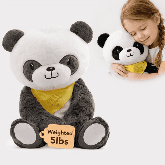 Lilly’s Love 5lb Weighted Stuffed Animal for Anxiety Relief, Pete the Panda, Sensory Plush for Kids & Adults