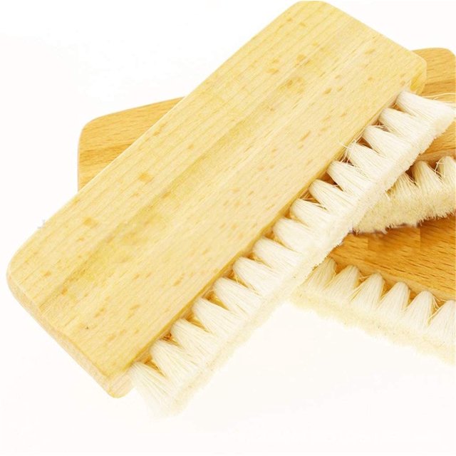 1 cepillo de teclado de lana de haya para limpiar el polvo de los discos, cepillo de lana de madera ER