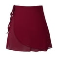 thumbnail image 5 of Oyolan Women Girls Tie Waist Ballet Dance Skirt Adult Chiffon Leotard Wrap Skirts Dancewear Burgundy M, 5 of 6