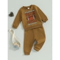 thumbnail image 5 of GXFC Baby Boys Girl Fall Outfits Set Clothes 6M 1T 2T 3T Toddler Boys Long Sleeve Letter Print Sweatshirt and Pants 2 Piece Casual Autumn Clothing for Kids Boys, 5 of 9