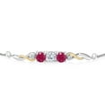 thumbnail image 2 of Gem Stone King 925 Sterling Silver and 10K Yellow Gold White Lab Grown Diamond Tennis Bracelet for Women (1.62 Cttw, Gemstone April Birthstone, Fully Adjustable up to 9 inch), 2 of 4