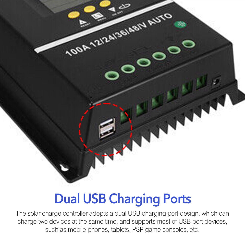 4000W 100A MPPT Solar PV Regulators 12V 24V 36V 48V Solar Charge Controller USB Charge Regulator