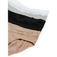 thumbnail image 2 of Blissful Benefits by Warner's Women's No Muffin Top Cotton Stretch Lace Hipster Panties 3-Pack, Style RU0093W, 2 of 6