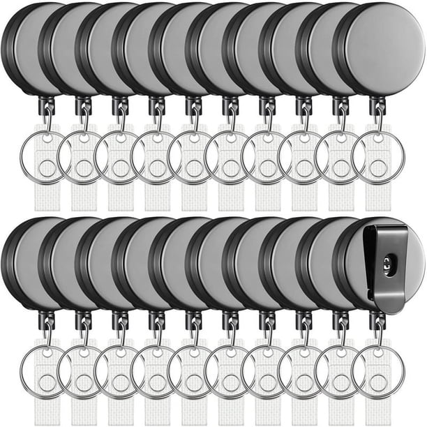 Paquete de 20 Carretes Retráctiles para Porta Credenciales con Clip para Cinturón y , Carretes de Credenciales de Identificación Resistentes para Enfermeras