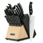 McCook MC65 20 Pieces Knife Block Set Stainless Steel Kitchen Knife Set with Pull-Away Steak Block, Built-in Sharpener