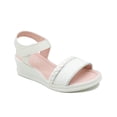 thumbnail image 1 of Sandalia Plataforma Para Niña Charol Blanco Trenzada Ligeras beige 18, 1 of 7