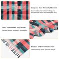 thumbnail image 5 of FORMRS Womens Scarf Winter Soft Long Big Warm Shawls Wrap Tassel Scarves, Red Teal Stripes, 5 of 9