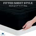 thumbnail image 2 of Cal King- 1 Piece 800 GSM Down Alternative 3 Inch Thick Upto 15" Deep Pocket Fitted Mattress-Topper Protector for Extra Soft Comfortable Sleep for All Season- Cal King(72X84 Inche), Black, 2 of 4