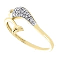 thumbnail image 3 of 10K Yellow Gold Diamond Dolphin Tail Bypass Women's Right Hand Ring 1/10 Ct., 3 of 5