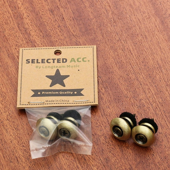 WRISTBIQUE 6-Pack Round Iron Felt Guitar Strap Lock Buttons for Acoustic Guitars and