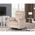 thumbnail image 2 of Pemberly Row Modern Large Corduroy Fabric Swivel Recliner in Ivory, 2 of 5