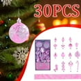 thumbnail image 3 of Deeceymbur 30 Piece Christmas Ornament Set Painted Assorted Shapes Candy Cane Ball Ribbon Decor Trees Hanging Set, 3 of 4