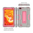 thumbnail image 5 of FIEWESEY for MatrixPad Z1/S7 7" Case,Fusion5 Tab F704Bv2 Case,Shockproof Silicone Stand Case Cover For VUCATIMES N7/HAOVM MediaPad P7/qunyiCO Y7/AEEZO Kids Tablet/AEEZO Tronpad TP701/TK701(Gray+Pink), 5 of 8