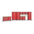 thumbnail image 4 of NewAge Products Bold Series Red 10 Piece Cabinet Set, Heavy Duty 24-Gauge Steel Garage Storage System, Slatwall / LED Lights Included, 4 of 11