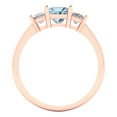 thumbnail image 4 of Three-Stone Engagement Ring for Women - 1.11ct Simulated Blue Diamond in 14K Rose Gold Promise Ring, 4 of 6