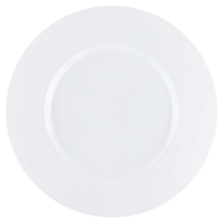 

(80 PACK) EcoQuality 11.7 inch Round White Plastic Plates with Wide Rim - Disposable China Like Party Plates Heavy Duty Salad Plates Dinner Plate Dessert Wedding Serveware