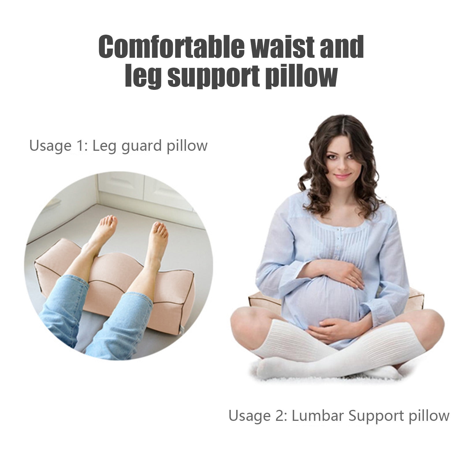 Vfedsrsge Memory Foam Pillows Cooling Pillow Pregnancy for Leg Washable Pillowcase,24x8in