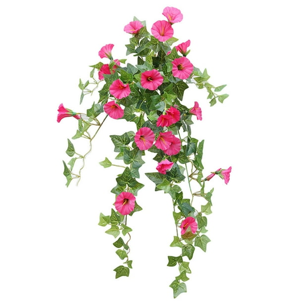Trompeta artificial Guirnalda de flores Simulación de vid floral Colgante de pared Flor falsa de plástico, Rosa roja tholdsy HA8323-01B