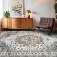 thumbnail image 2 of Hasoo Area Rug 5' x 7' Rugs for Living Room Washable Rugs Vintage Distressed Indoor Rug Carpet Soft Lightweight Foldable Nonslip Rug Light Green, 2 of 7
