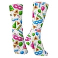 thumbnail image 5 of LSQii Fun Socks for Women Cozy Breathable Printed Cotton Knitted Fashion Novelty Crazy Mid Calf Sports Socks Gifts Carnival Grey, 5 of 5