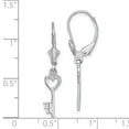 thumbnail image 2 of 14k White Gold Polished Heart Key Leverback Earrings, 2 of 5