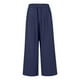 thumbnail image 3 of WILLBEST Pantalones Casuales de Verano para Mujer, de Lino, de Cintura Alta, con Cordón, Pierna Ancha, Cómodos y con Bolsillos para Viajar y Relajarse. Grande, 3 of 4