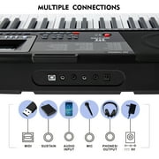 Mustar 61 Lighted Keys Electronic Keyboard Piano Set with USB MIDI, Headphones, Microphone, Sustain Pedal, Stand for Beginner