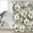 thumbnail image 2 of 72x78 Inch Shower Curtain Sage Green Spring Floral Bathroom Decor Waterproof Fabric Bathtub Bath Curtains Decorative Watercolor Summer Flower Extra Long Shower Curtain Set with Hooks, 2 of 6