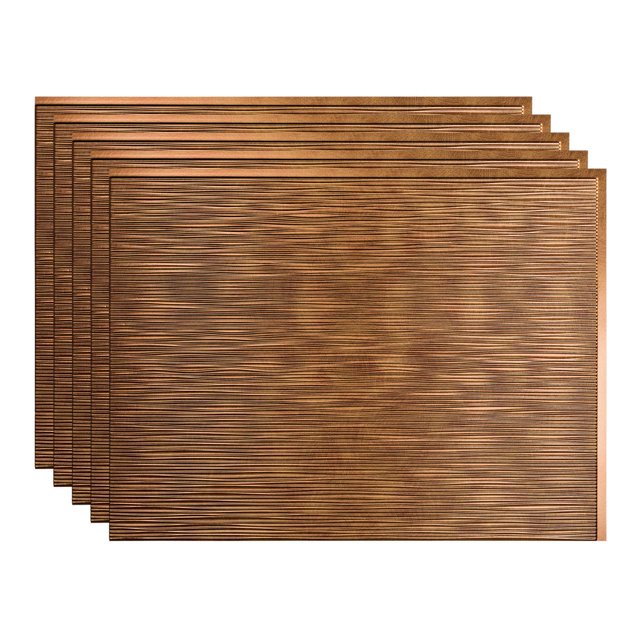 FASÄDE Ripple Antique Bronze 18in x 24in Decorative Vinyl Backsplash Panel (5 Pack)