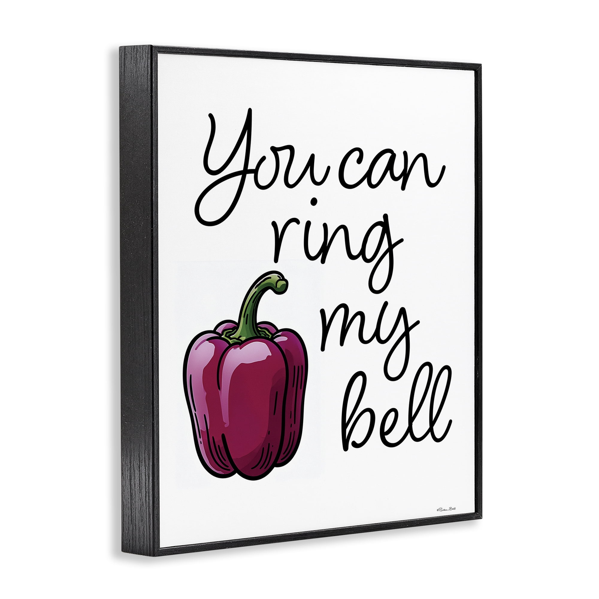 Stupell Industries Ring My Bell Pepper Black Framed Giclee Art, design by Susan Ball