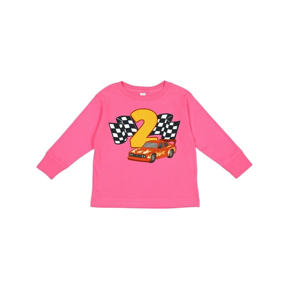 Inktastic Number Two Race Car Boys or Girls Long Sleeve Toddler T-Shirt