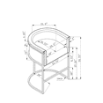 thumbnail image 5 of Chic Home Emery Counter Stool Velvet Upholstered Chrometone Base, Black, 5 of 5