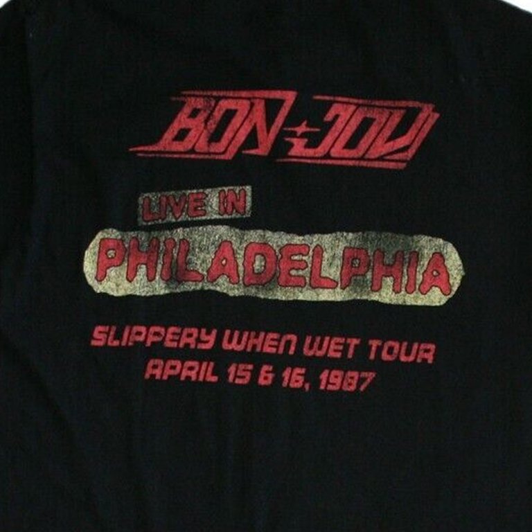 Bon Jovi Slippery When Wet Retro Concert Tour 1987 Men's T-Shirt