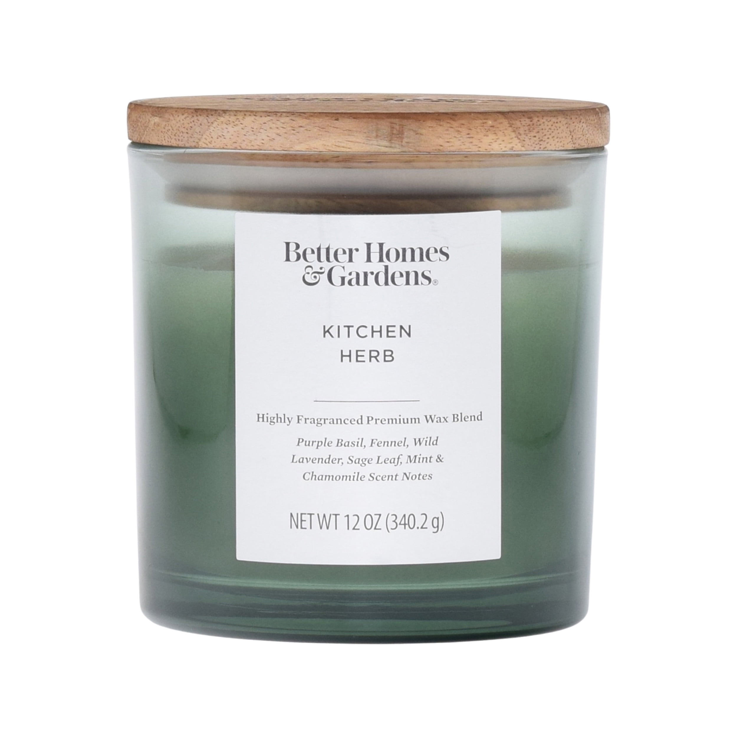 Better Homes & Gardens 12oz Kitchen Herb Scented 2-Wick Ombre Jar Candle