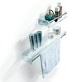 Stylish Clear Bathroom Glass Shelf With Chrome Towel Bar - Walmart.com