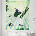 thumbnail image 1 of Green Tapestry, Grunge Softball Batter Gear Athlete Competition Action Retro Illustration, Fabric Wall Hanging Decor for Bedroom Living Room Dorm, 5 Sizes, Green Yellow, by Ambesonne, 1 of 1