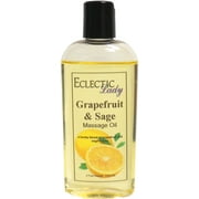 Grapefruit and Sage Massage Oil by Eclectic Lady, 4 oz, Sweet Almond Oil and Jojoba Oil