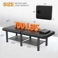 thumbnail image 5 of Holaki 75 inch Stationary Massage Table, Heavy Duty Metal Frame with PU Leather, Modern Esthetician Bed for Physical Therapy Spa Tattoo, Black, 5 of 9
