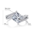 thumbnail image 2 of 3 Carat Twisted Moissanite Rings for Women D Color VVS1 Clarity Princess Cut Engagement Ring 925 Sterling Silver Promise Rings for Her Size 5-10, 2 of 8