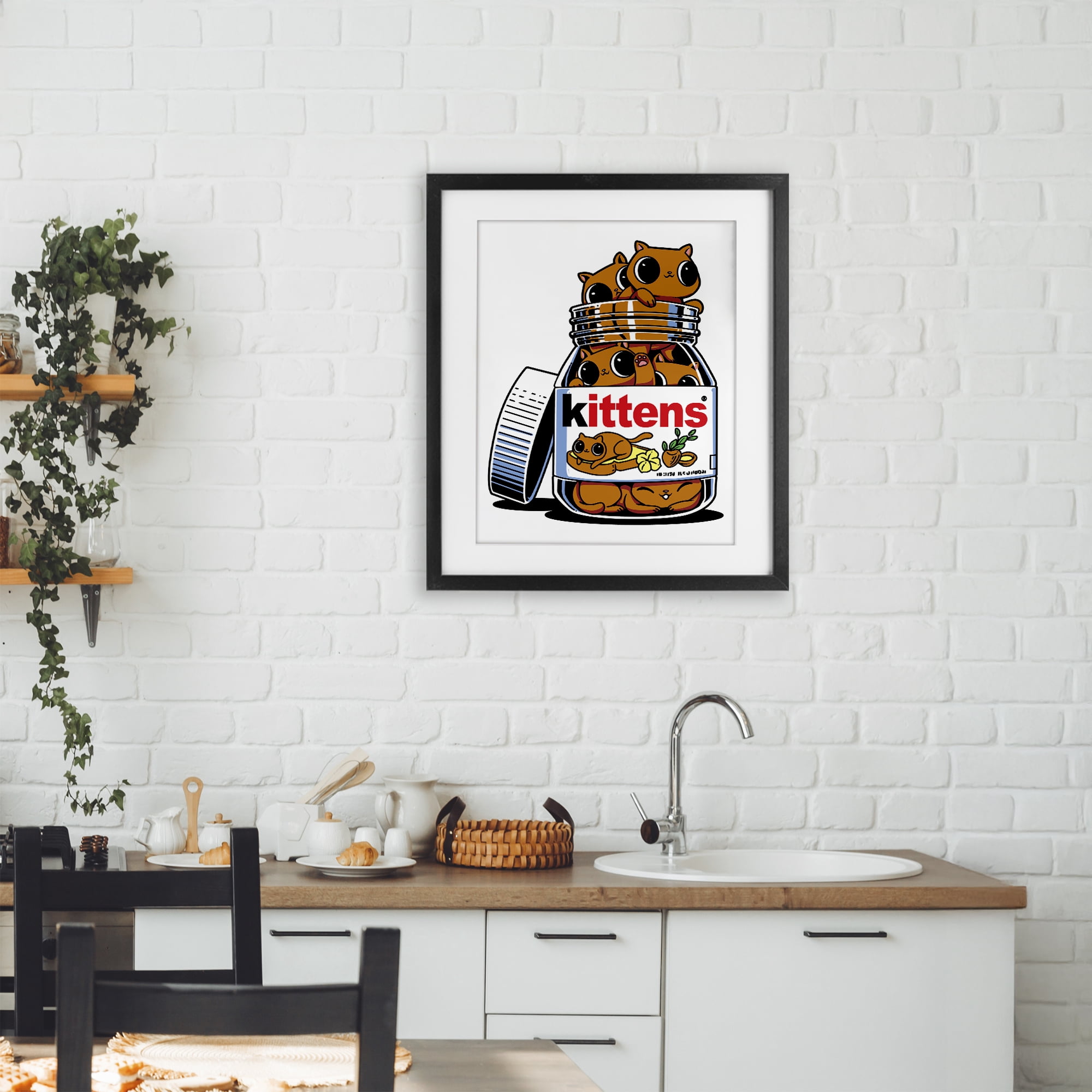 Stupell Industries Hazelnut Spread Cats Black Framed Print Under Glass, design by Tobe Fonseca