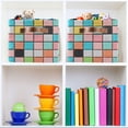 thumbnail image 6 of Yayeee 2 Pack Canvas Storage Basket with Handles for Shelves Fabric Bins Closet Organizer, Colorful Checkered Pattern, 6 of 8