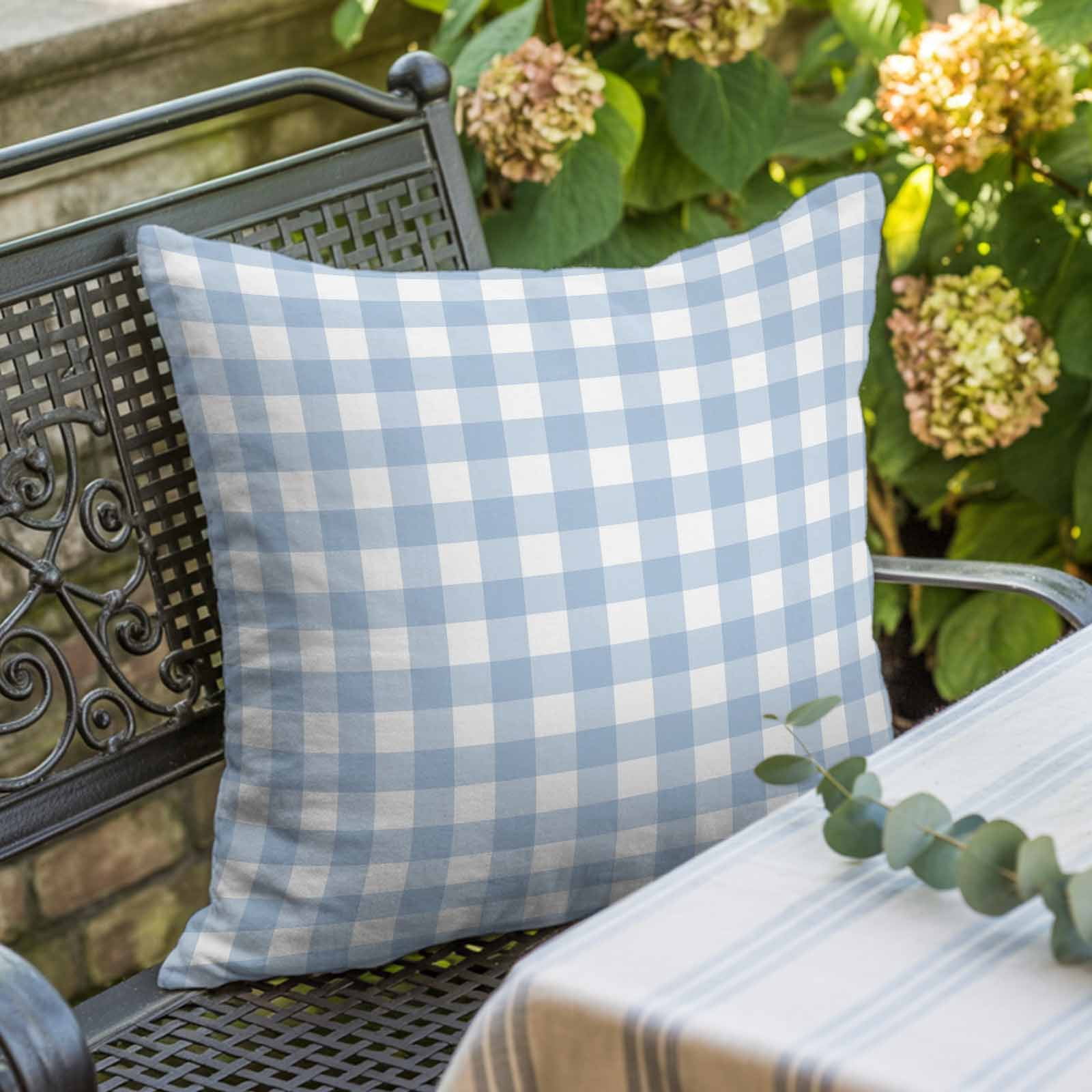 Pillow Covers 26x26 Inch, Light Blue Plaid Linen Pillowcase with Invisible Zipper, Modern Minimalist Country Decorative Throw Pillow Covers Cushion Case for Couch Sofa Bed Living Room