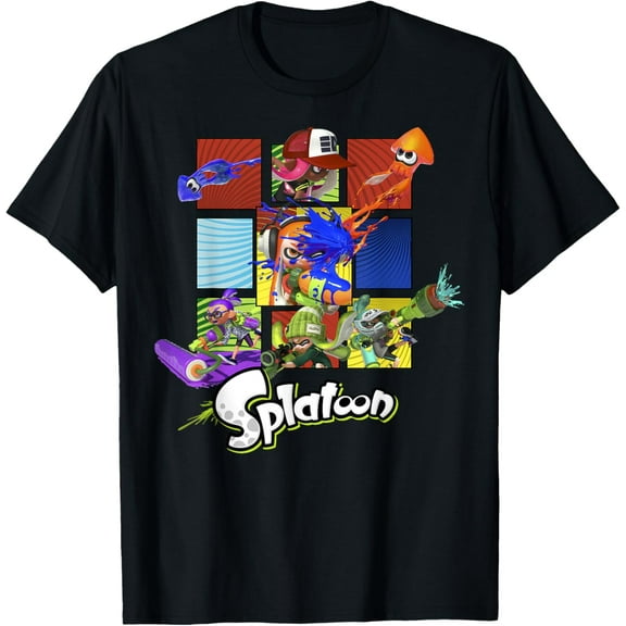 Splatoon T-shirt Splatoon Inklings In Action Boxes Graphic T-Shirt