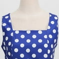 thumbnail image 5 of XFLWAM Women Polka Dot 1950s Cocktail Party Swing Dress 50s 60s Vintage Doll Collar Dresses Retro Audrey Hepburn Rockabilly Prom Dress Blue XL, 5 of 5