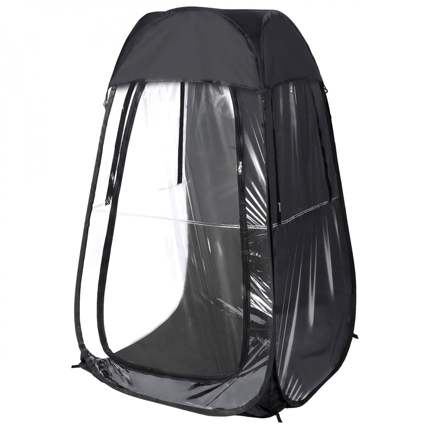 Windproof Rainproof Portable Pop Up Sports Tent Black Lightweight Shelter For Outdoor Sports Events Fishing Camping