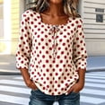 thumbnail image 4 of Fewfanhot Womens Tops 3/4 Length Sleeve with Button Casual V Neck Summer Outfits Fall Fashion Spring Clothes, 4 of 6