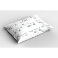 thumbnail image 2 of Ambesonne White Black Pillow Sham 2 Pack, Digital Puppy Dog, 36"x20", White Black, 2 of 3
