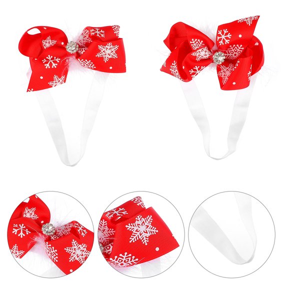 LOLIPPYY Baby Christmas Red Elastic Bow Design for Holidays 2Pcs