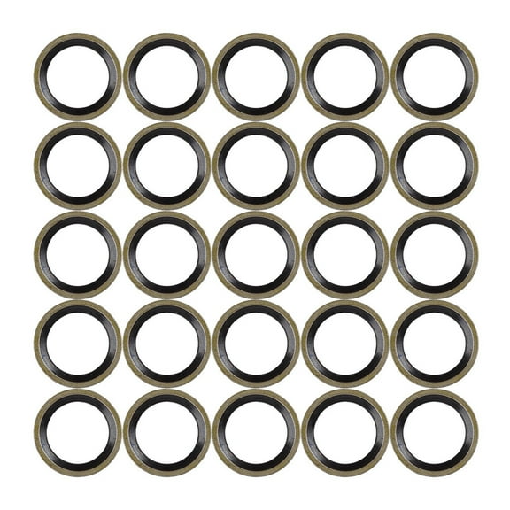 25pcs M12 Bronze Tone Auto Car Engine Oil Drain Crush Flat Bonded Washer Gaskets